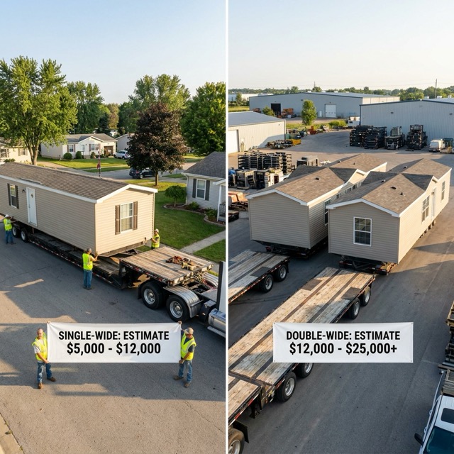 mobile home moving cost Delaware - single-wide vs double-wide price comparison