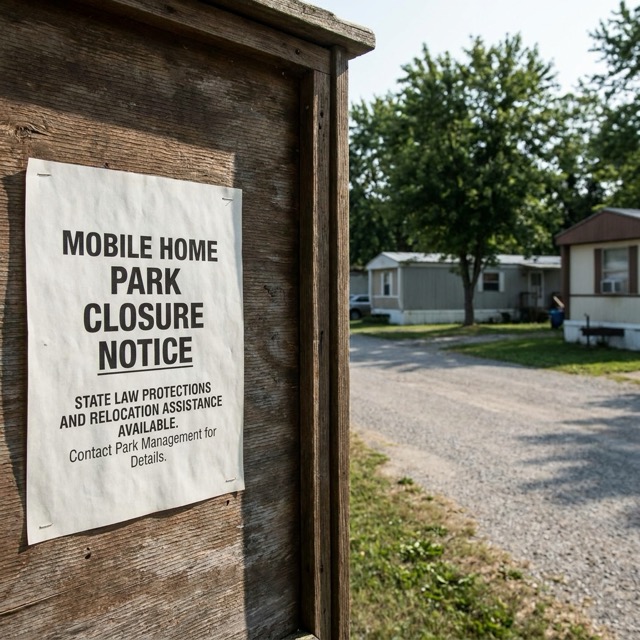 mobile home park closure notice Ohio - state law protections and relocation assistance