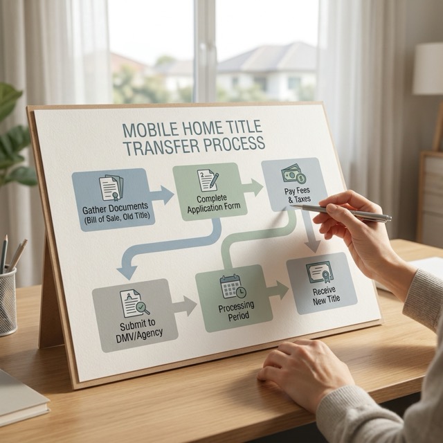 mobile home title transfer Oklahoma - step by step process flowchart