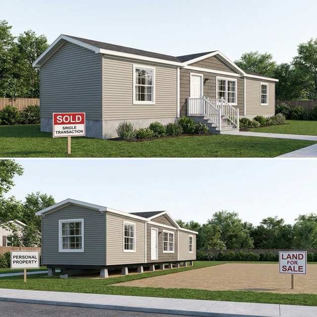 double wide manufactured home Oklahoma - single transaction vs personal property plus land paths