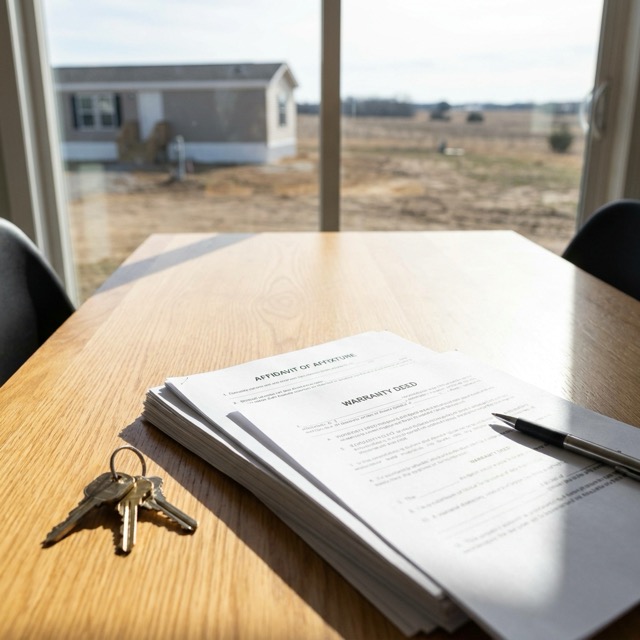 manufactured home with land sale Texas - affidavit of affixture and deed process